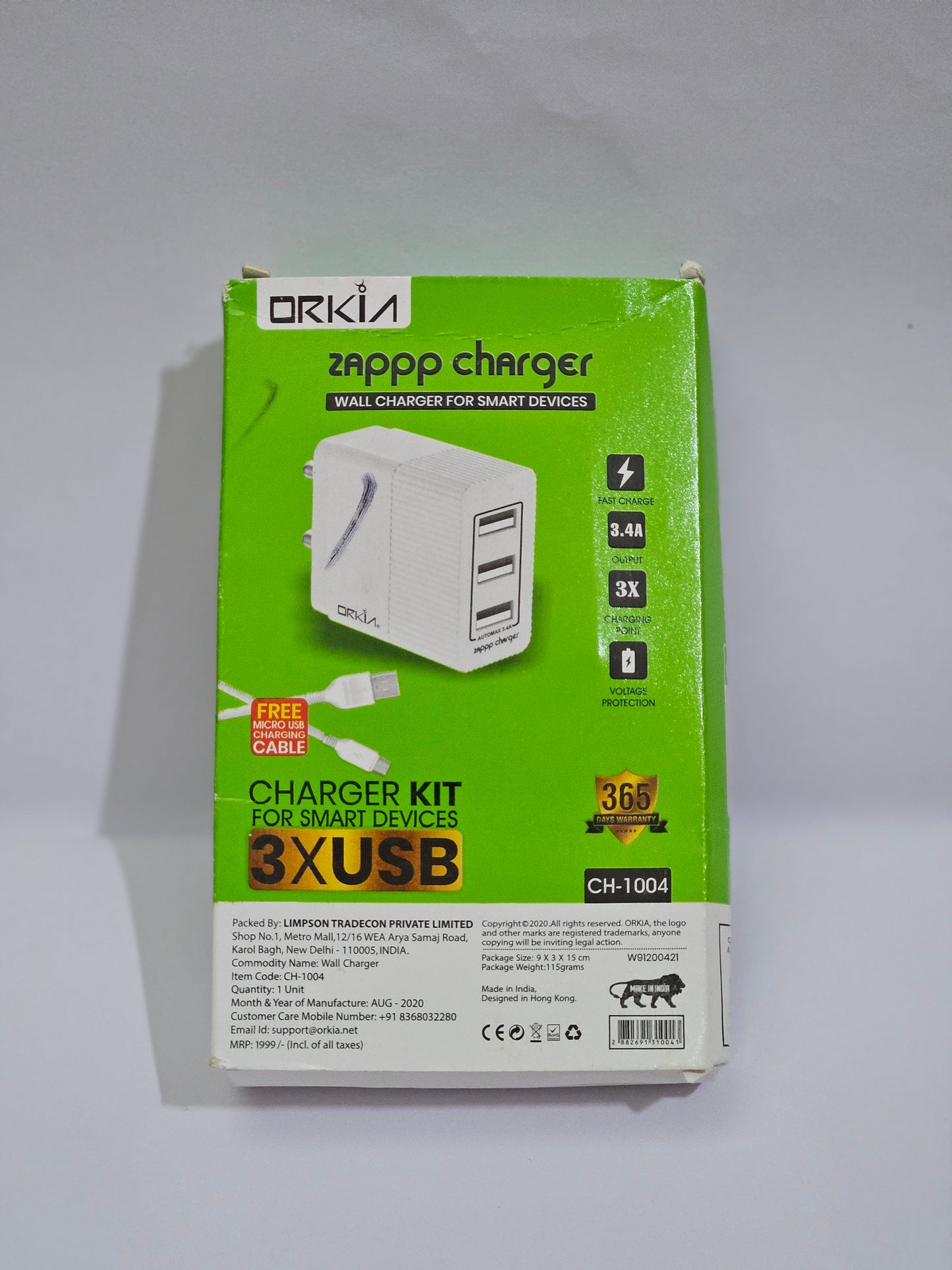 CHARGER KIT FOR SMART DEVICES 3XUSB 3.4A