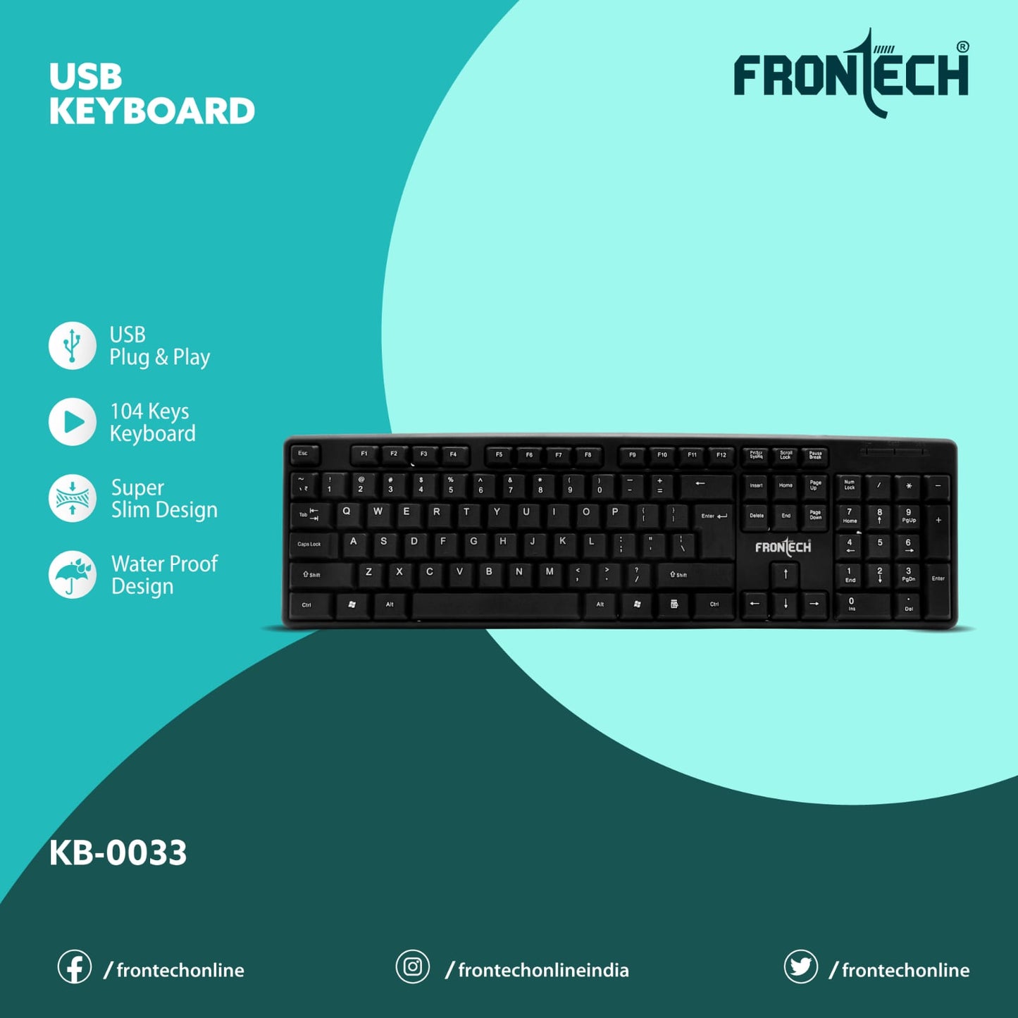 USB keyboard Frontech KB0033