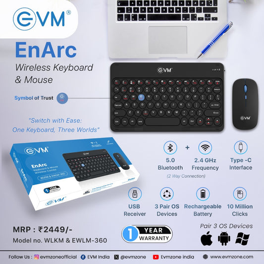 EVM Wireless Keyboard and Mouse Combo