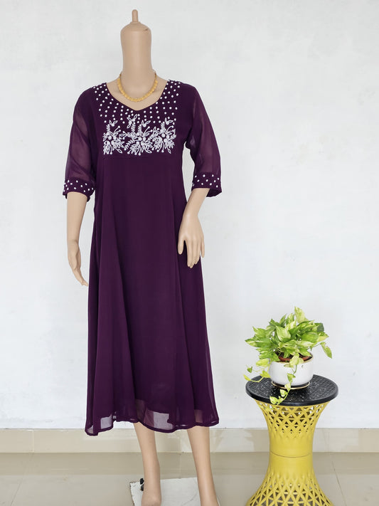 Hand worked designer Kurtis