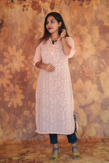 Fabric Butter Crepe Digital print+ Georgette T3