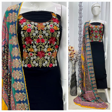 TOP GEORGETTE CHICKEN TICKI WITH LINING N1