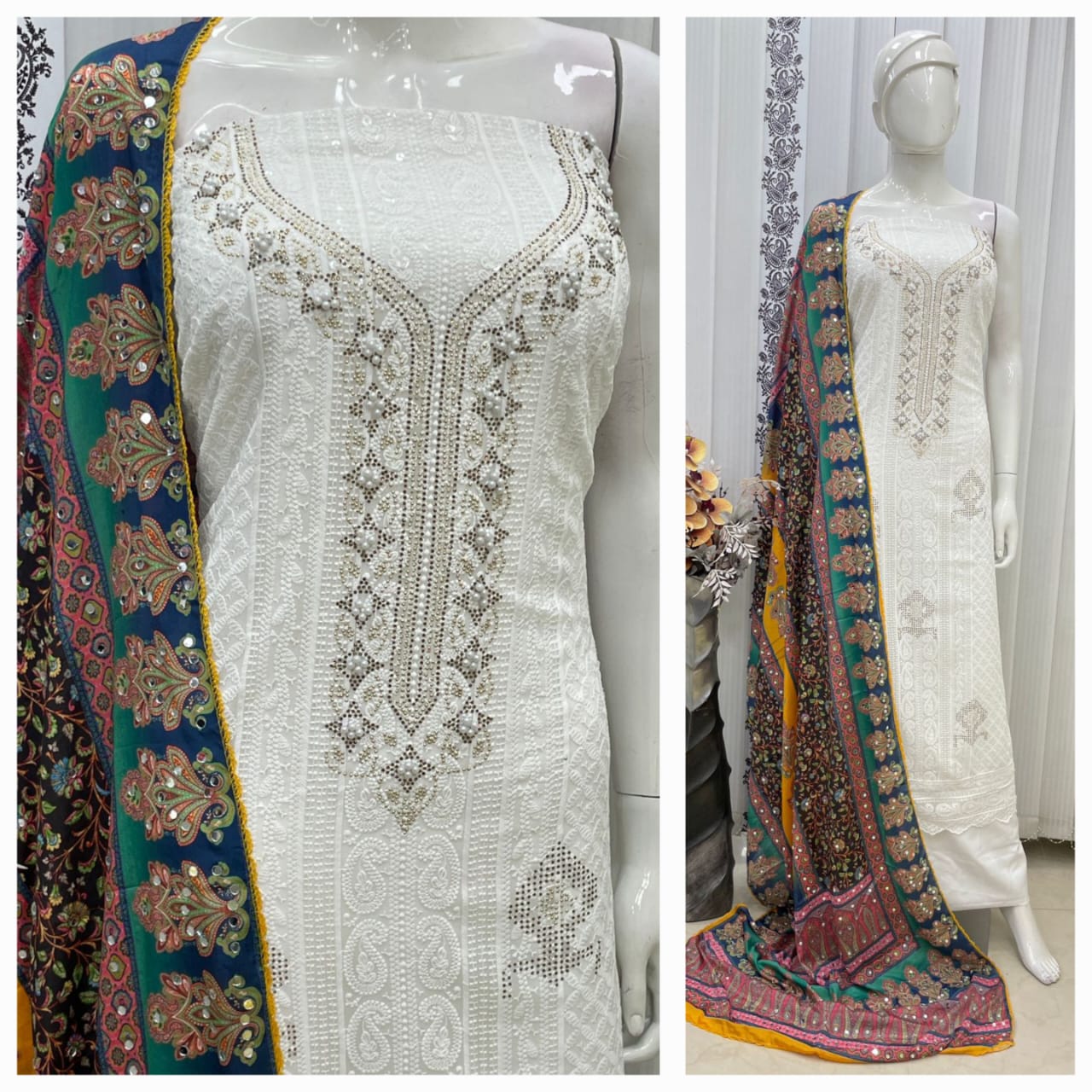 TOP GEORGETTE CHICKEN TICKI WITH LINING N1