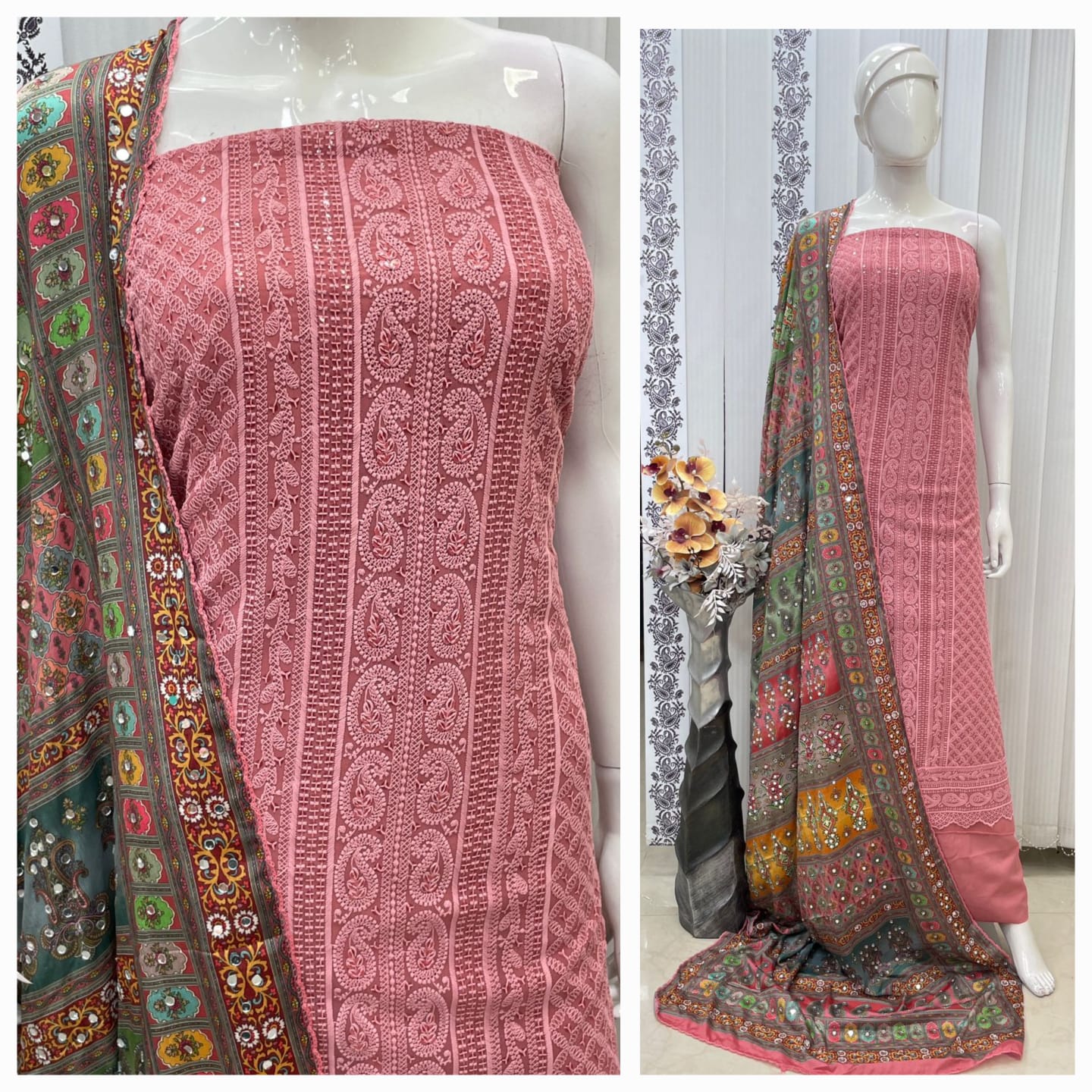 TOP GEORGETTE CHICKEN TICKI WITH LINING N2