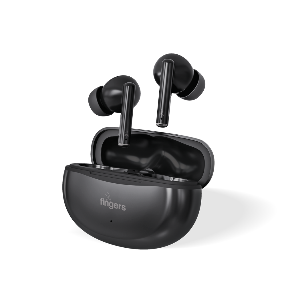 FINGERS Go-Hi-3 True Wireless Earbuds (17.5 Hours Playtime | in-Built Mic with Surround Noise Cancellation (SNC) Technology| Immersive Bass | IPX4 Sweat Resistant | Voice Assistant)