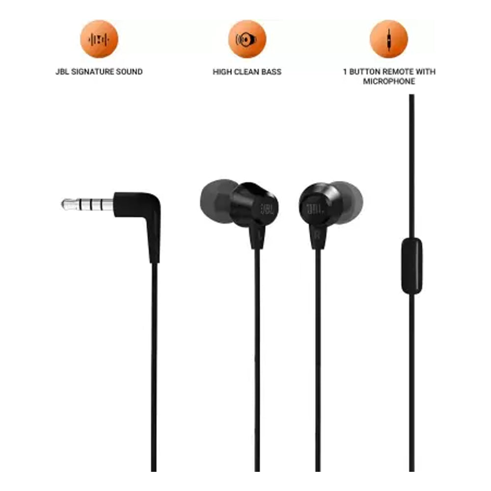 JBL T50HI Wired  (Black, In the Ear)