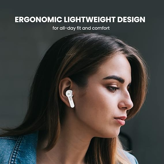 FLiX (Beetel Nitro Buds T12 Ear Buds True Wireless,13MM Drivers & Super Bass,BT v5.0,Low Latency,IPX5 Water Resistant,Ultra Light,Type C Charging,Voice Assistant (T12, White)