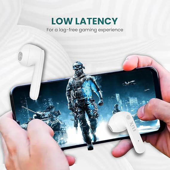 FLiX (Beetel Nitro Buds T12 Ear Buds True Wireless,13MM Drivers & Super Bass,BT v5.0,Low Latency,IPX5 Water Resistant,Ultra Light,Type C Charging,Voice Assistant (T12, White)