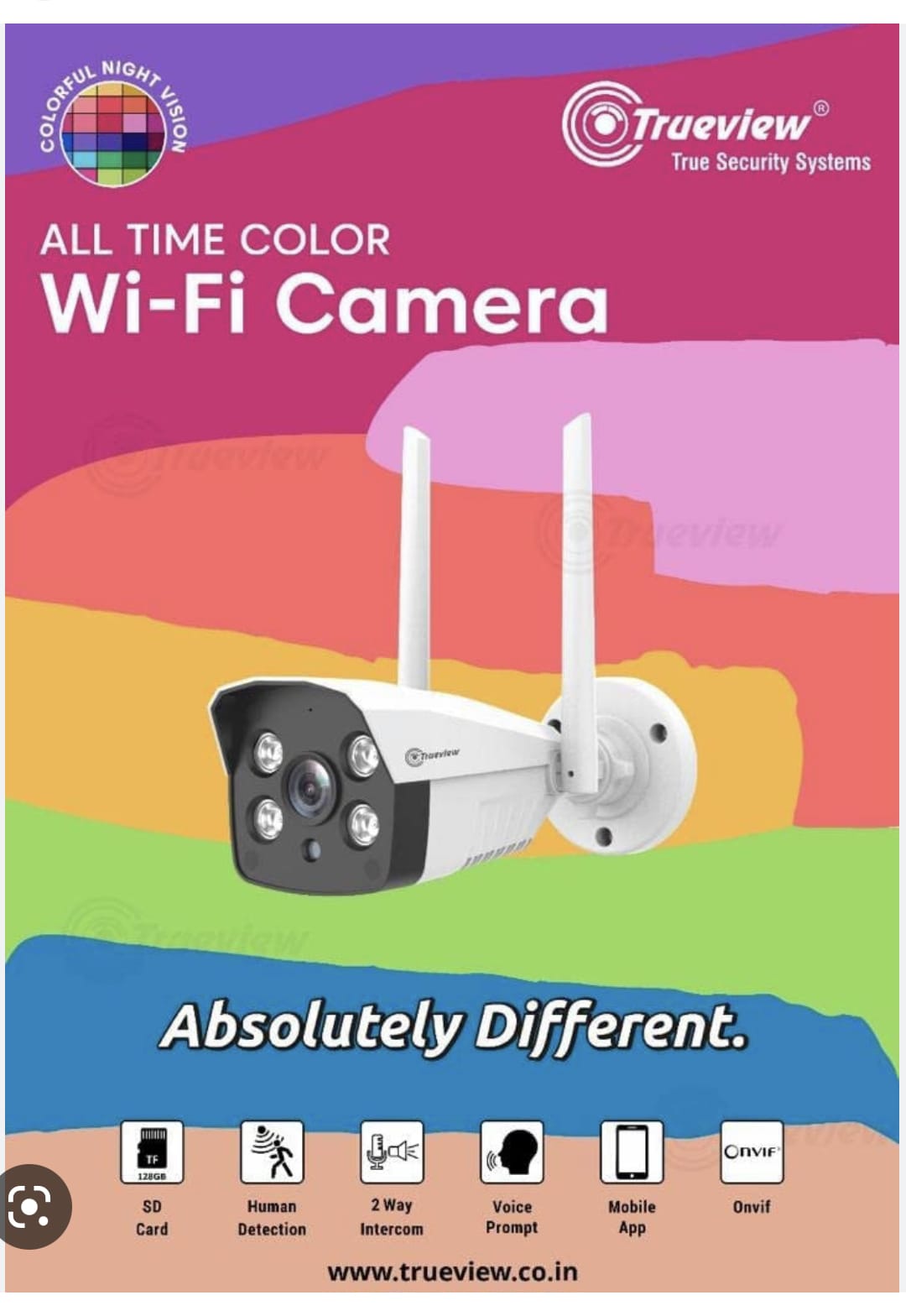 True View Wifi Camera Colour with Human detection