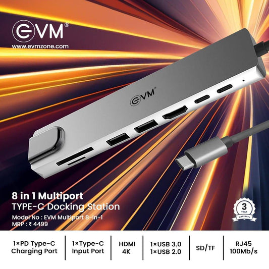 8 in 1 Multi Port Type C Docking Station