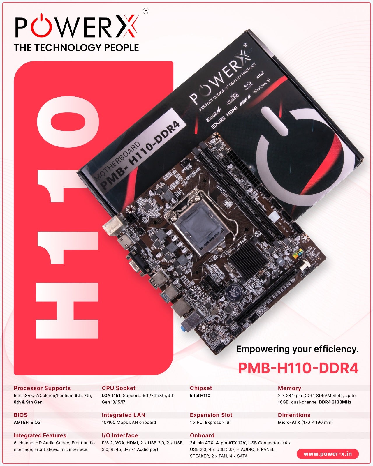 PowerX PMB H110 DDR4 Motherboard