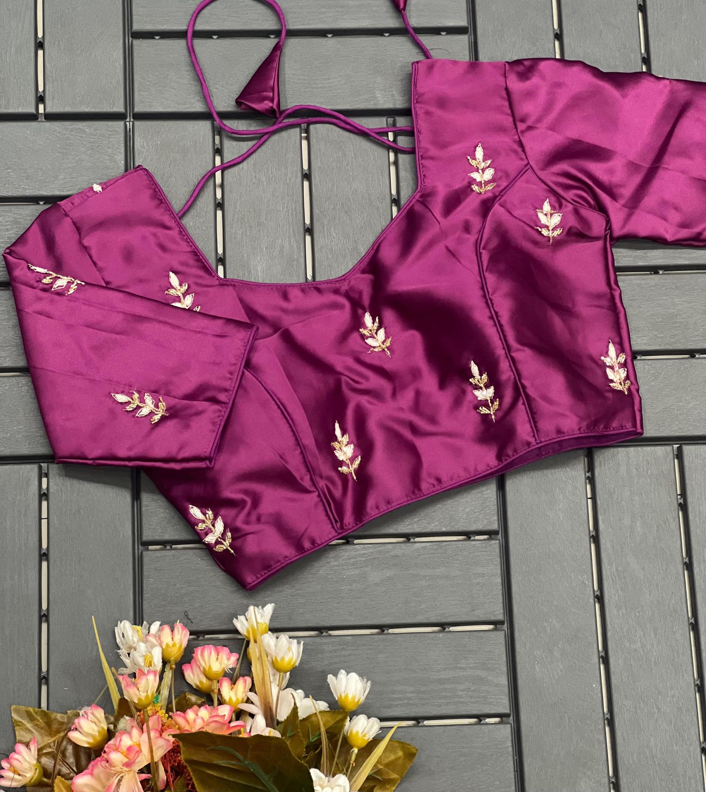 Purely silk handmade work boutique style Blouse B7