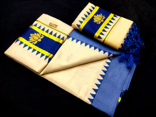 Golden tissue set mundu