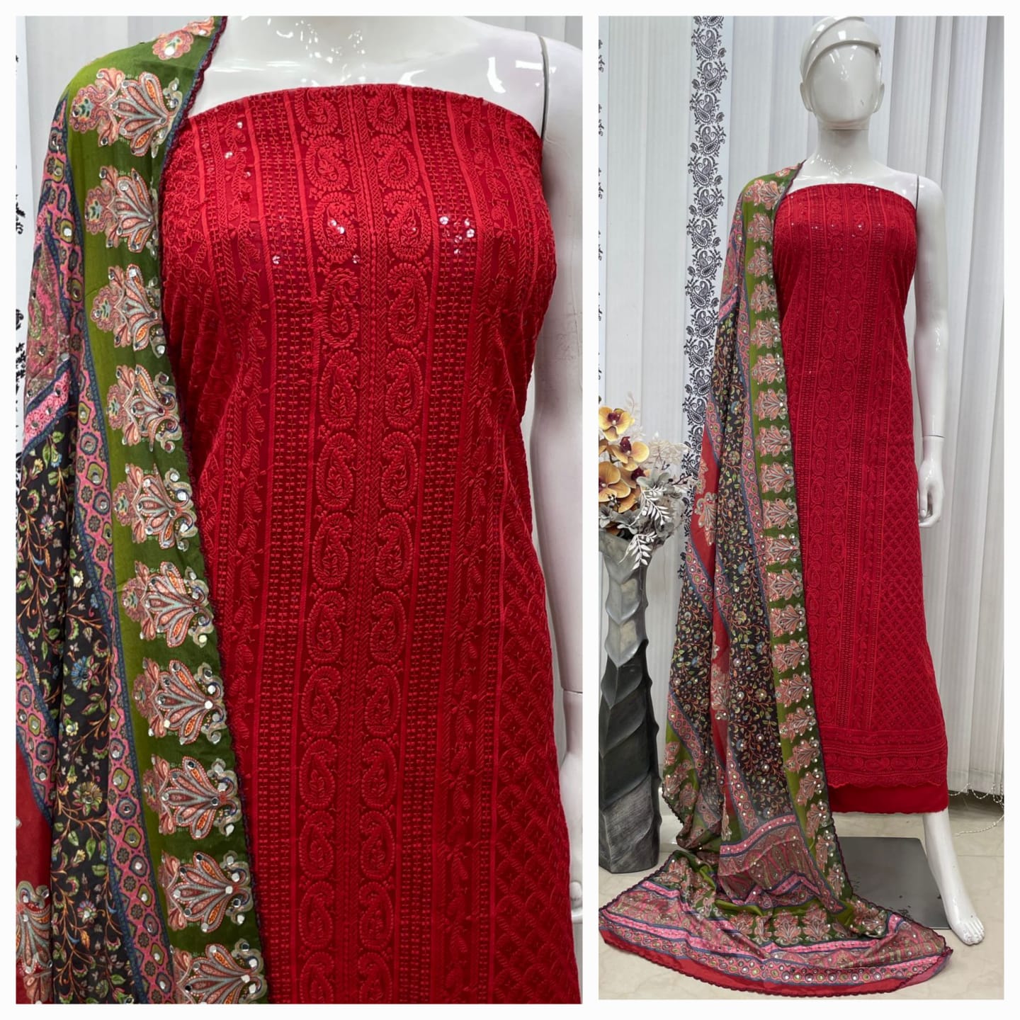 TOP GEORGETTE CHICKEN TICKI WITH LINING N1