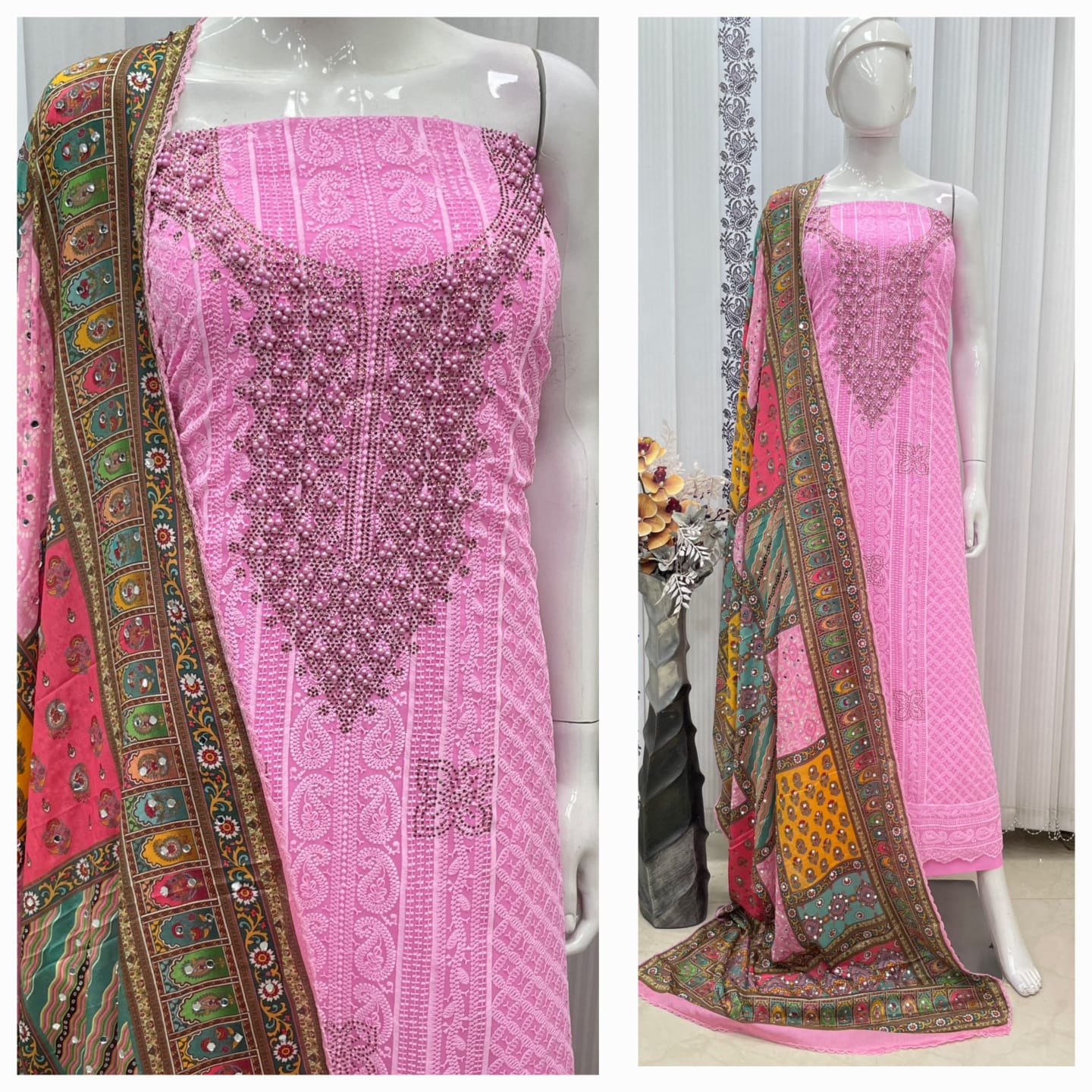 TOP GEORGETTE CHICKEN TICKI WITH LINING N2