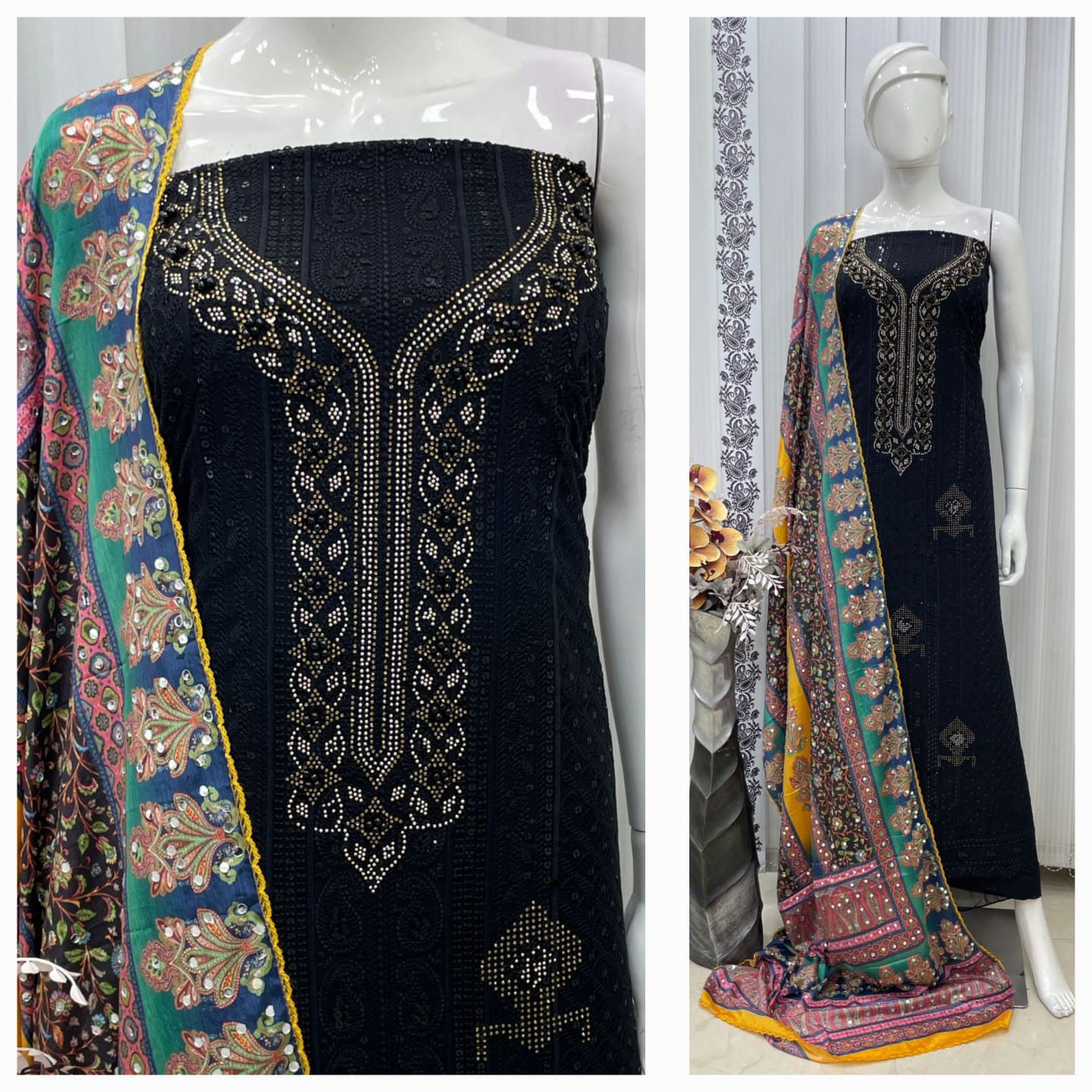 TOP GEORGETTE CHICKEN TICKI WITH LINING N3