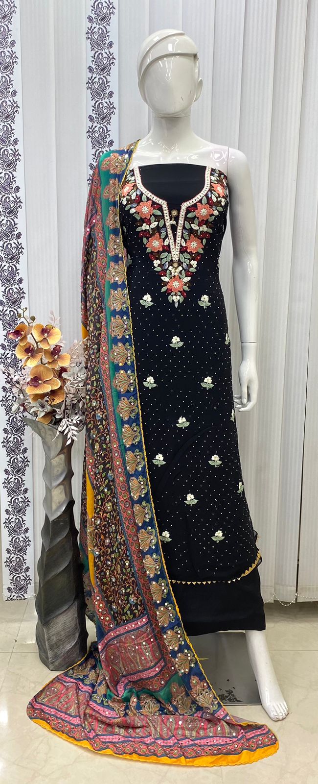 TOP GEORGETTE CHICKEN TICKI WITH LINING N3