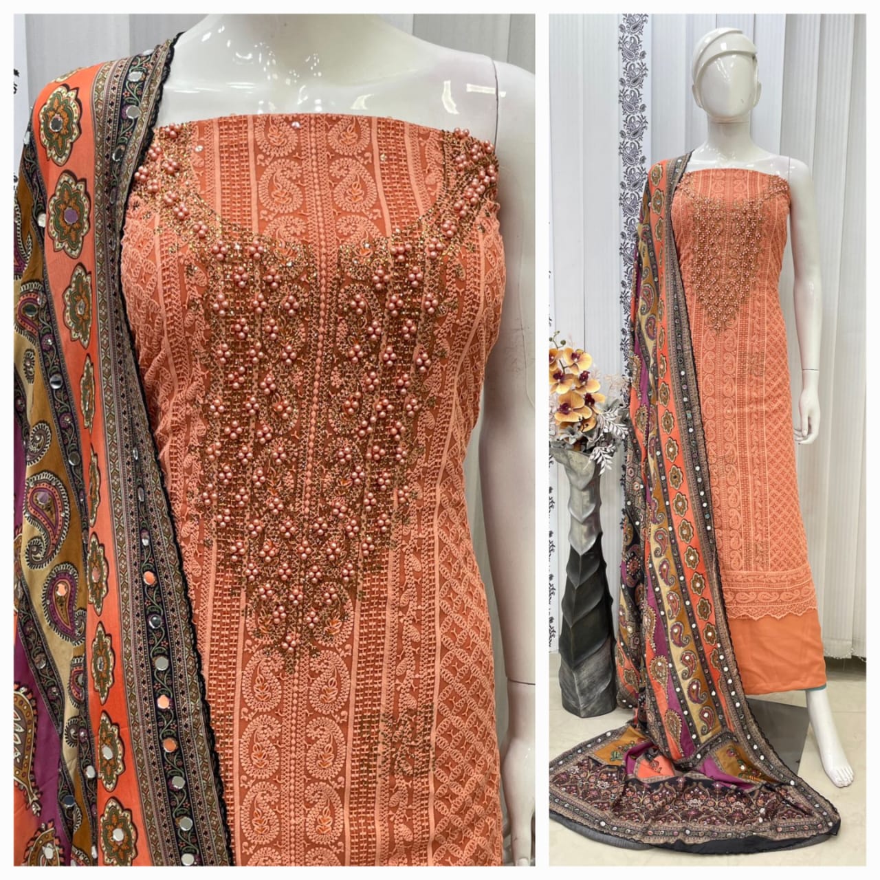 TOP GEORGETTE CHICKEN TICKI WITH LINING N3