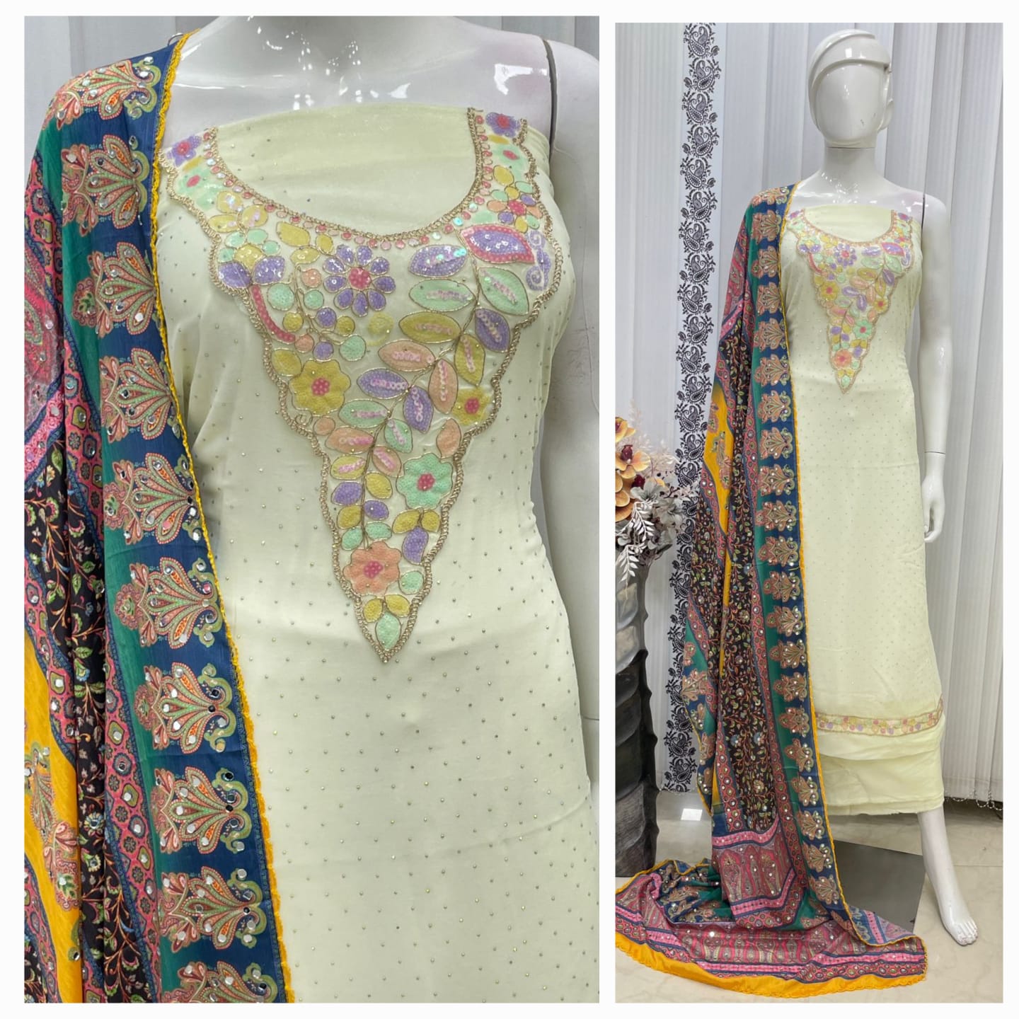 TOP GEORGETTE CHICKEN TICKI WITH LINING N4