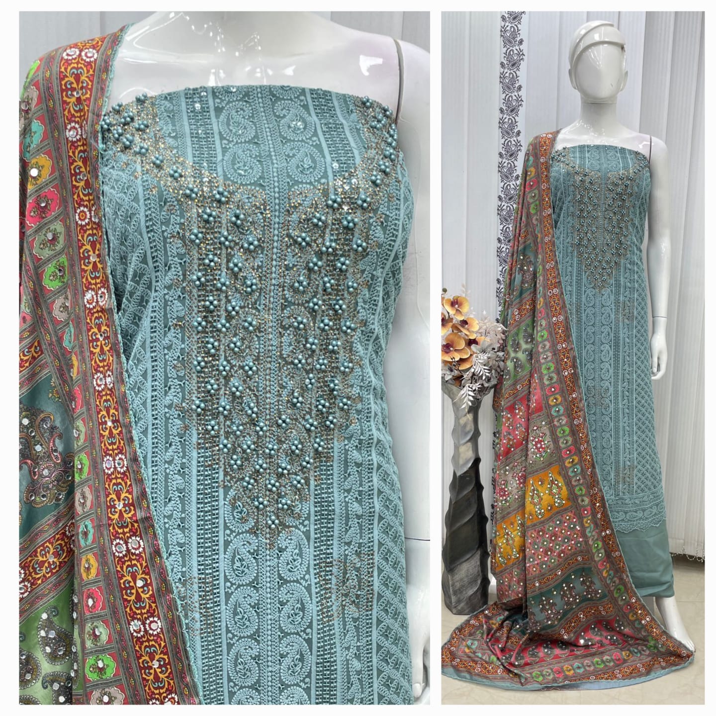 TOP GEORGETTE CHICKEN TICKI WITH LINING N4