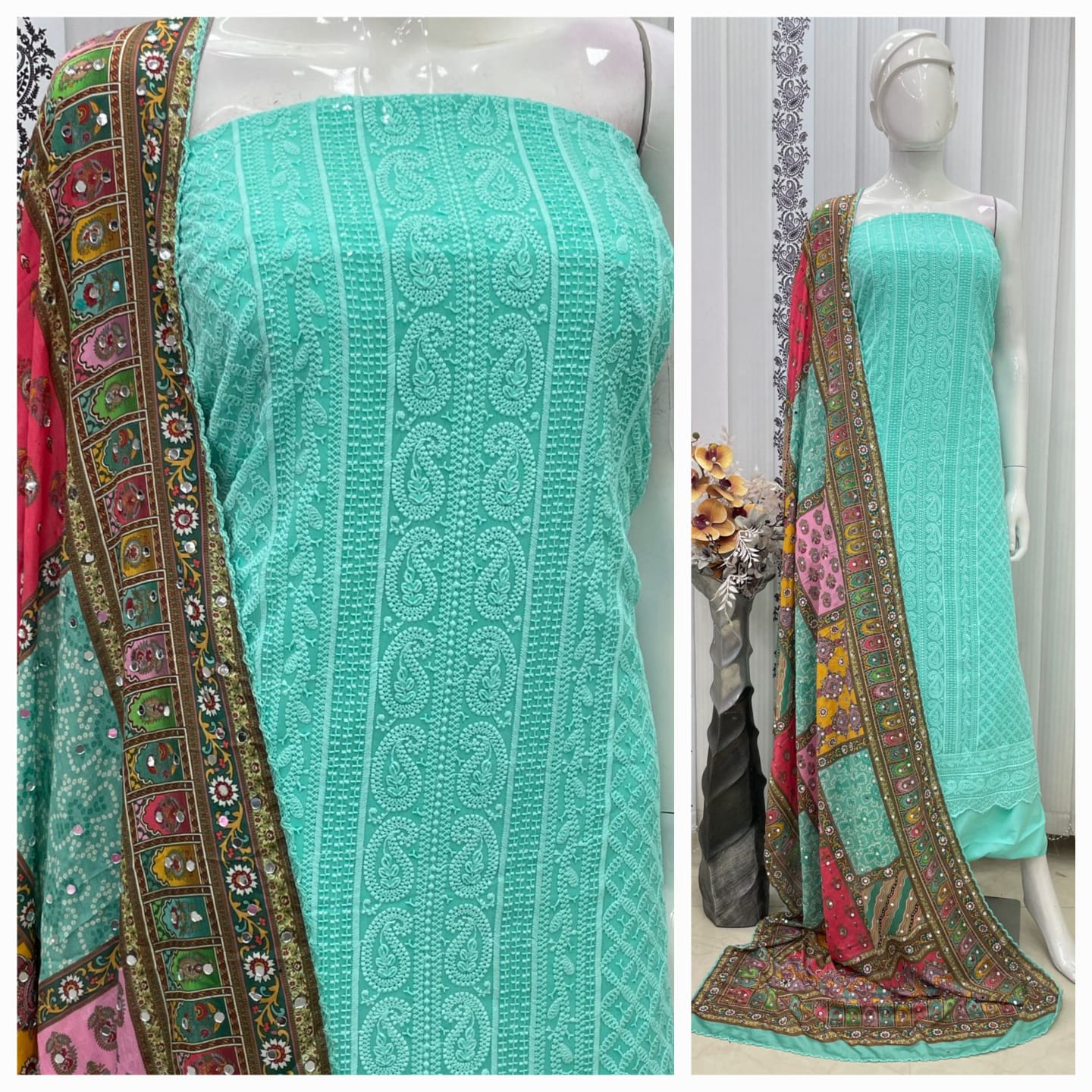 TOP GEORGETTE CHICKEN TICKI WITH LINING N5