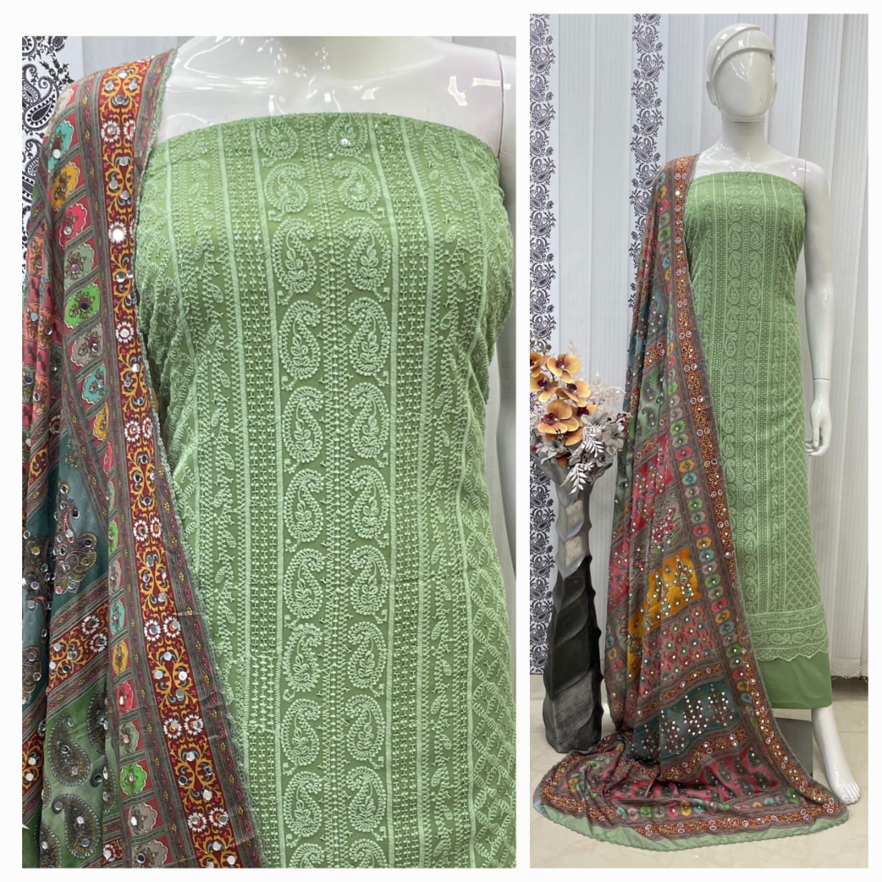 TOP GEORGETTE CHICKEN TICKI WITH LINING N6