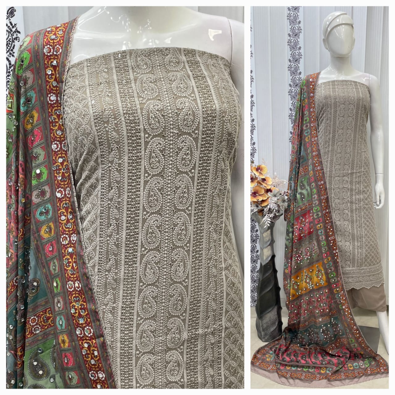 TOP GEORGETTE CHICKEN TICKI WITH LINING N6