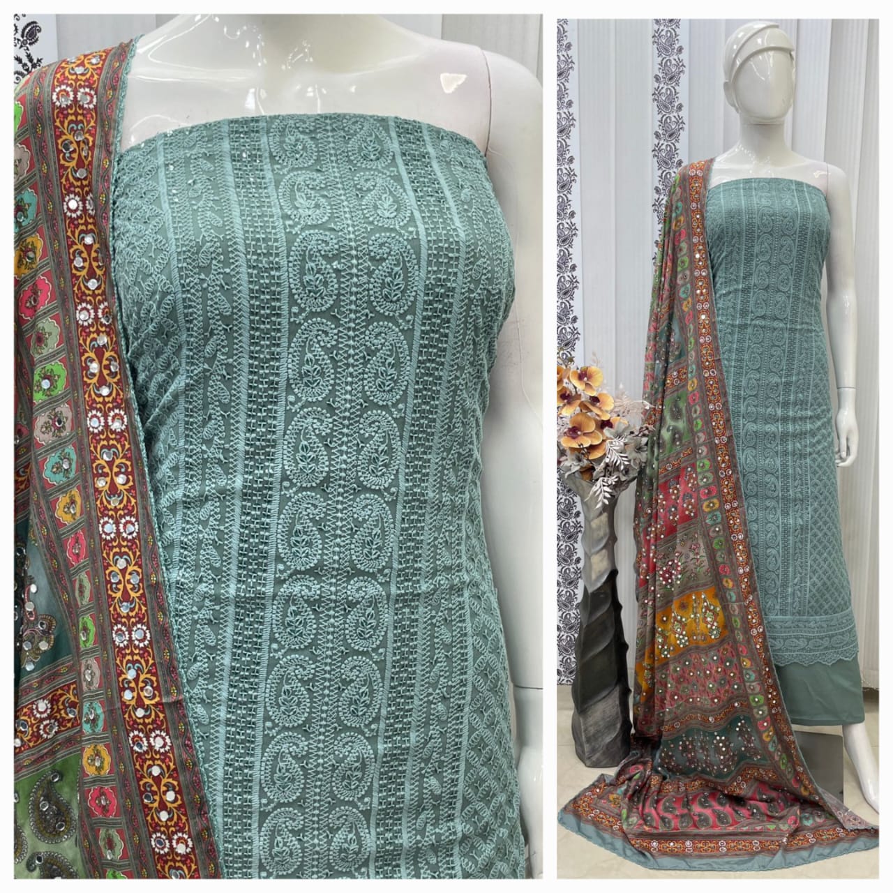 TOP GEORGETTE CHICKEN TICKI WITH LINING N6