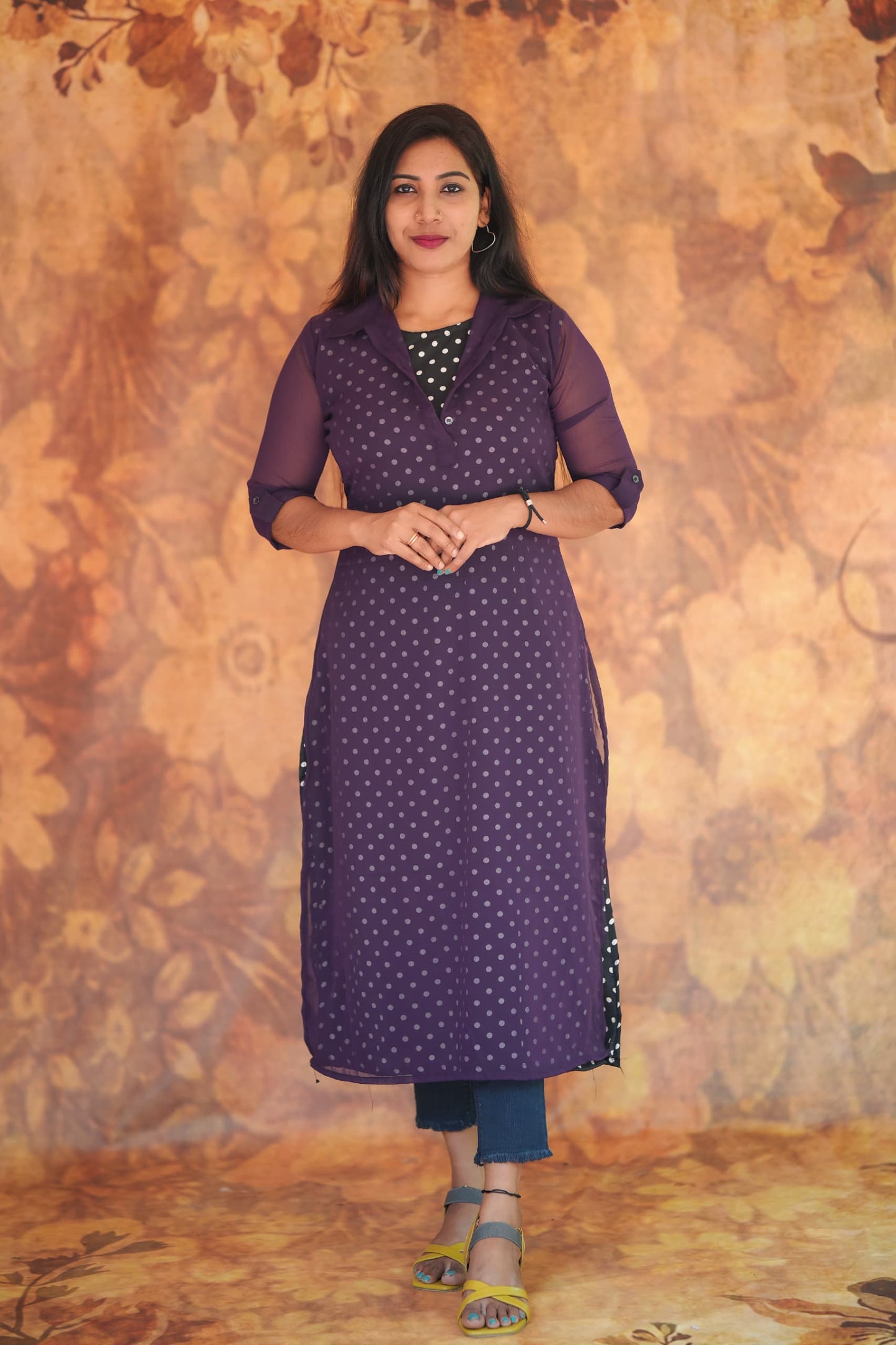 Fabric Butter Crepe Digital print+ Georgette T2