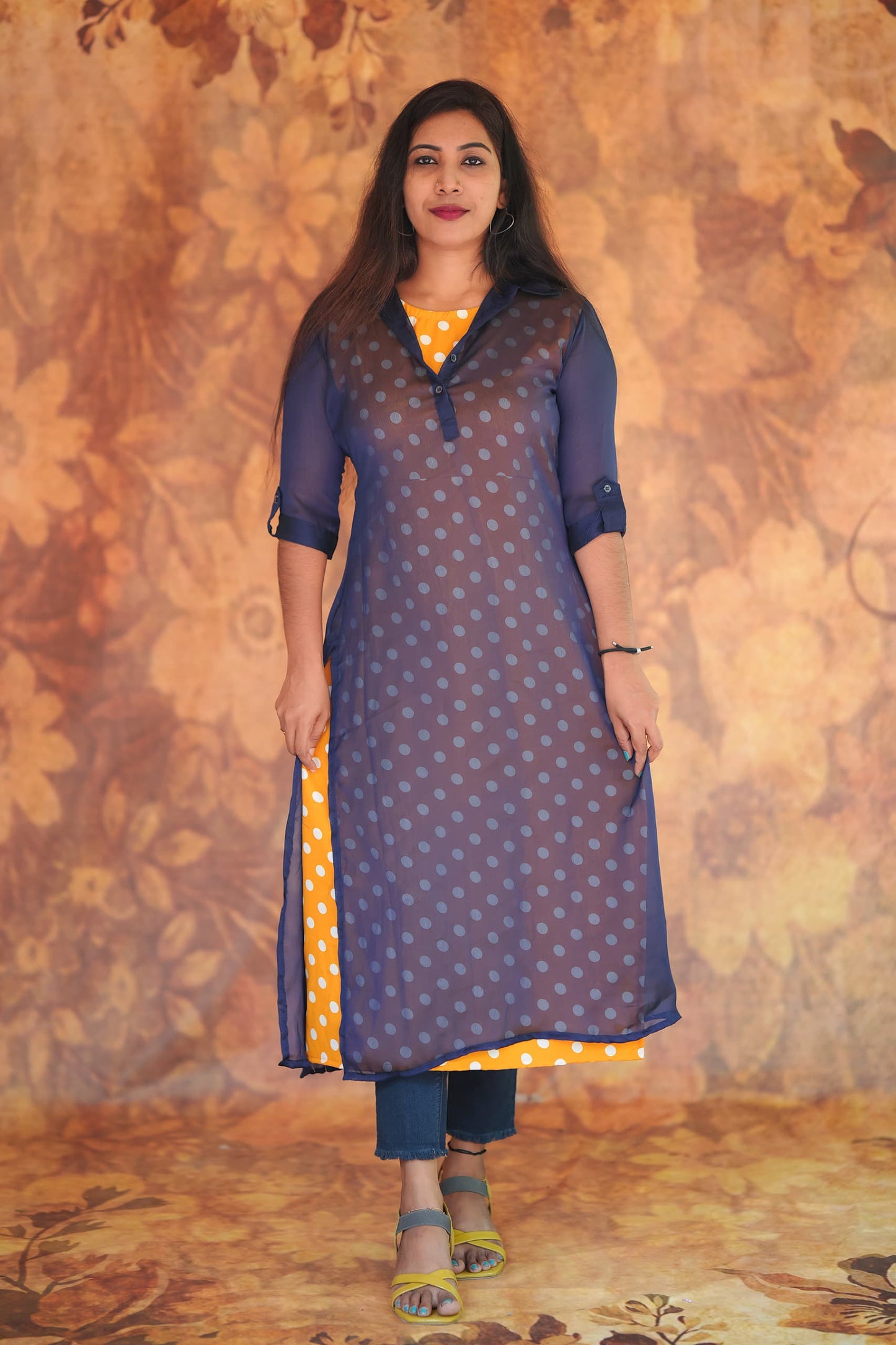 Fabric Butter Crepe Digital print+ Georgette T3