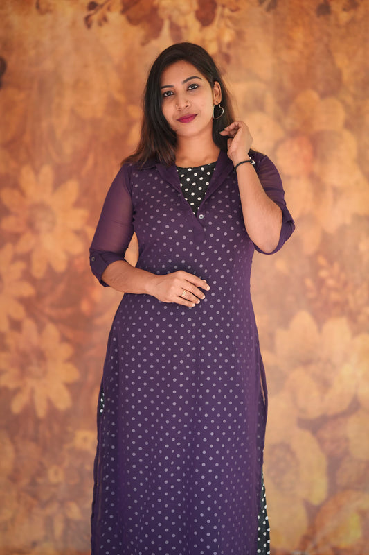 Fabric Butter Crepe Digital print+ Georgette T2