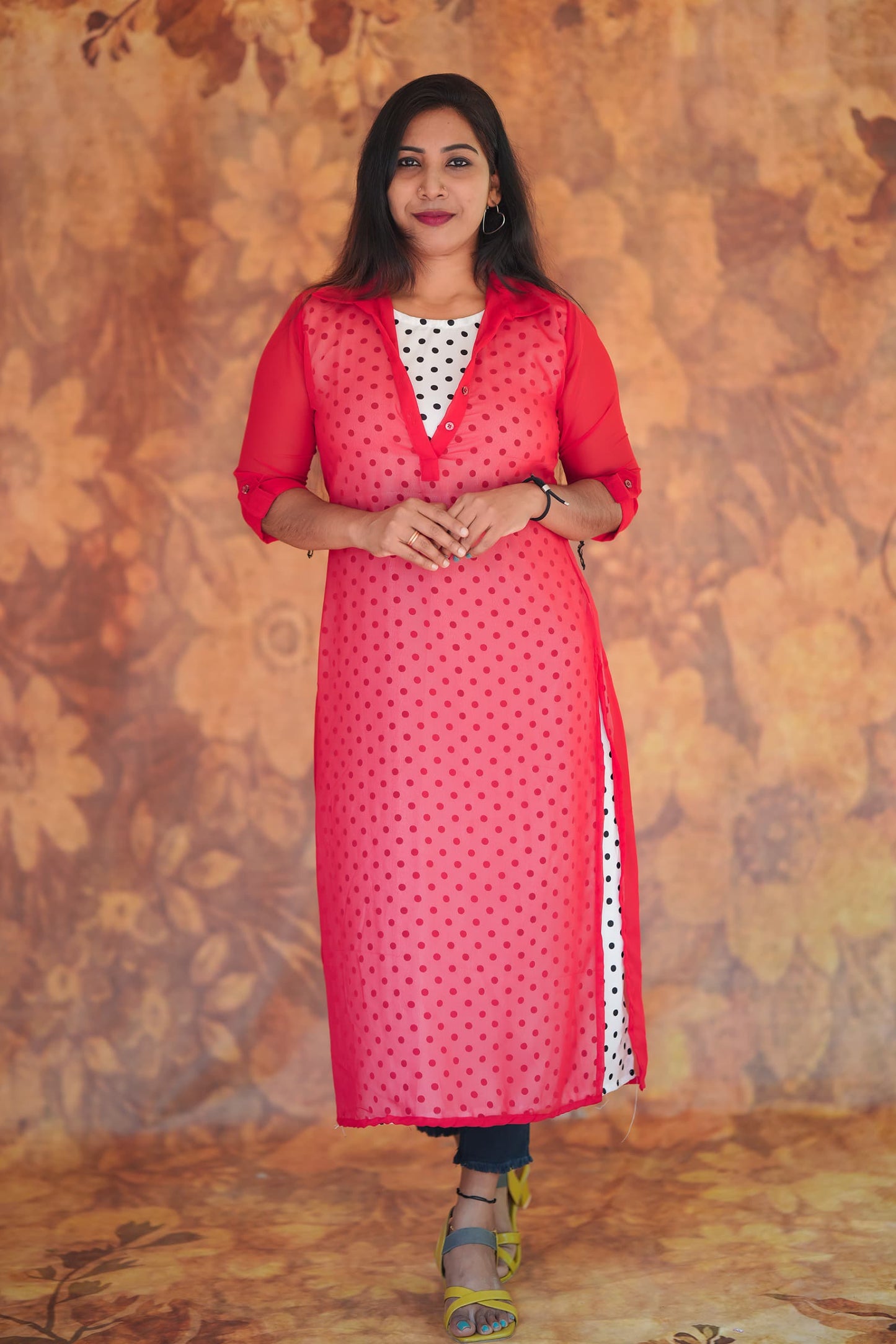 Fabric Butter Crepe Digital print+ Georgette T4