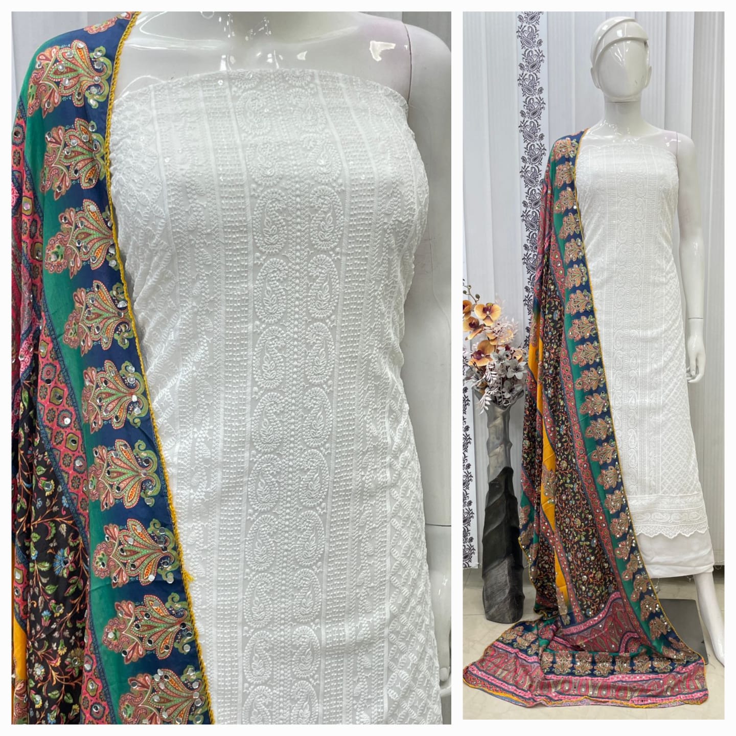 TOP GEORGETTE CHICKEN TICKI WITH LINING N1