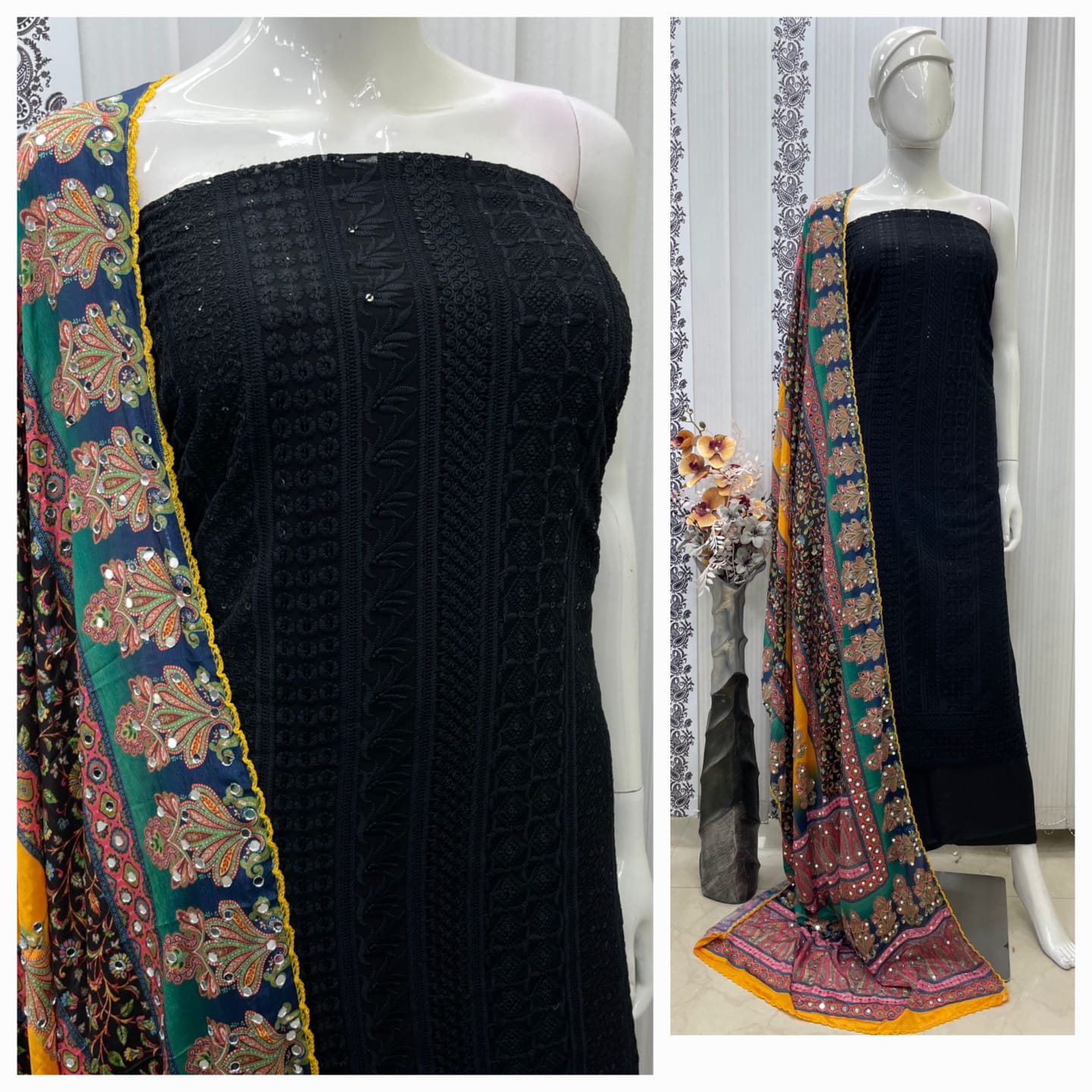 TOP GEORGETTE CHICKEN TICKI WITH LINING N2