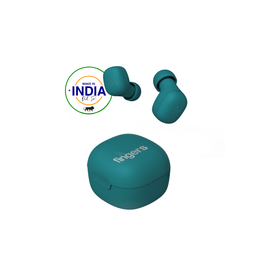 FINGERS SizeZero Pods2 Bluetooth  (Teal, In the Ear)