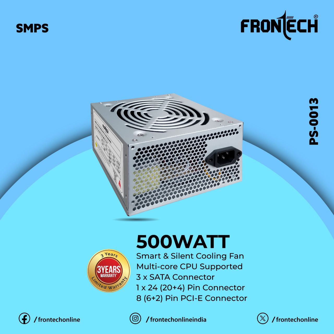 Frontech SMPS 500Watt PS 0013